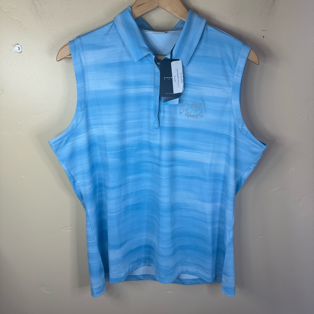 NWT Dunning Golf Womens Sleeveless Polo Size XL Blue Zip‎ Up Neck Outdoor Active